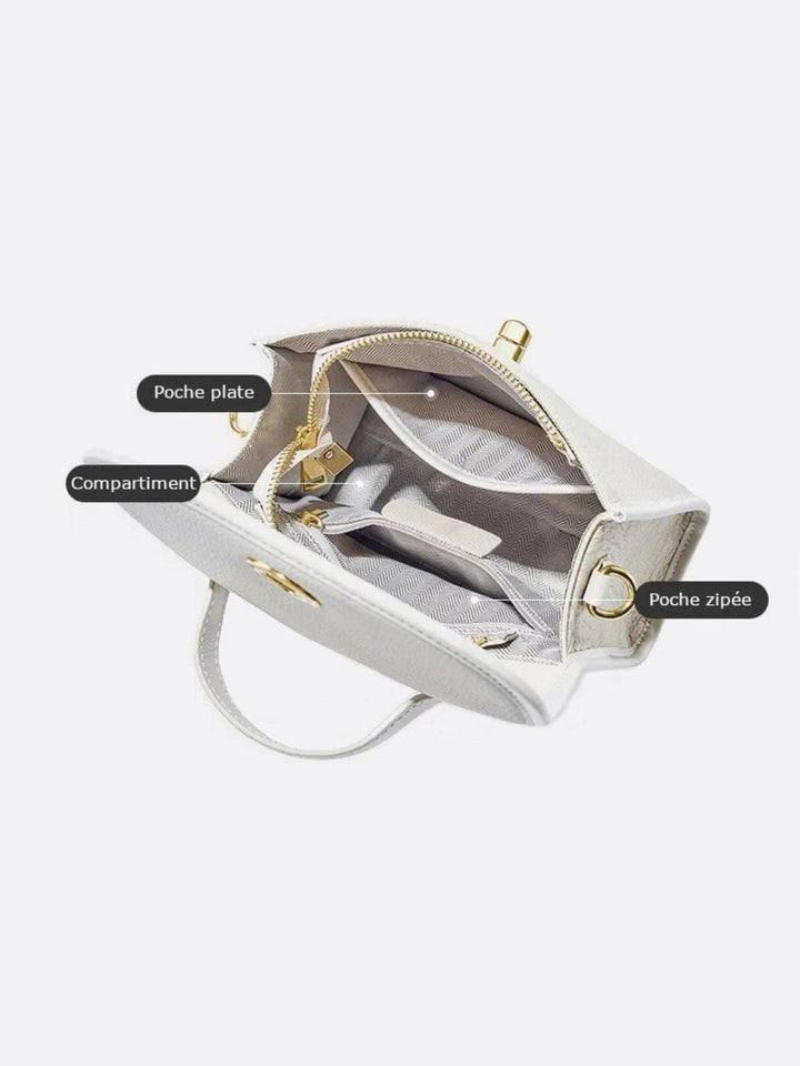 Square leather handbag 