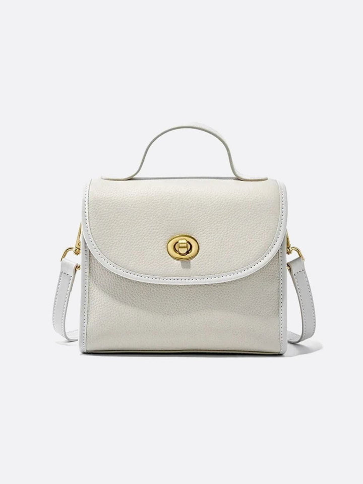 Sac à main carré cuir blanc