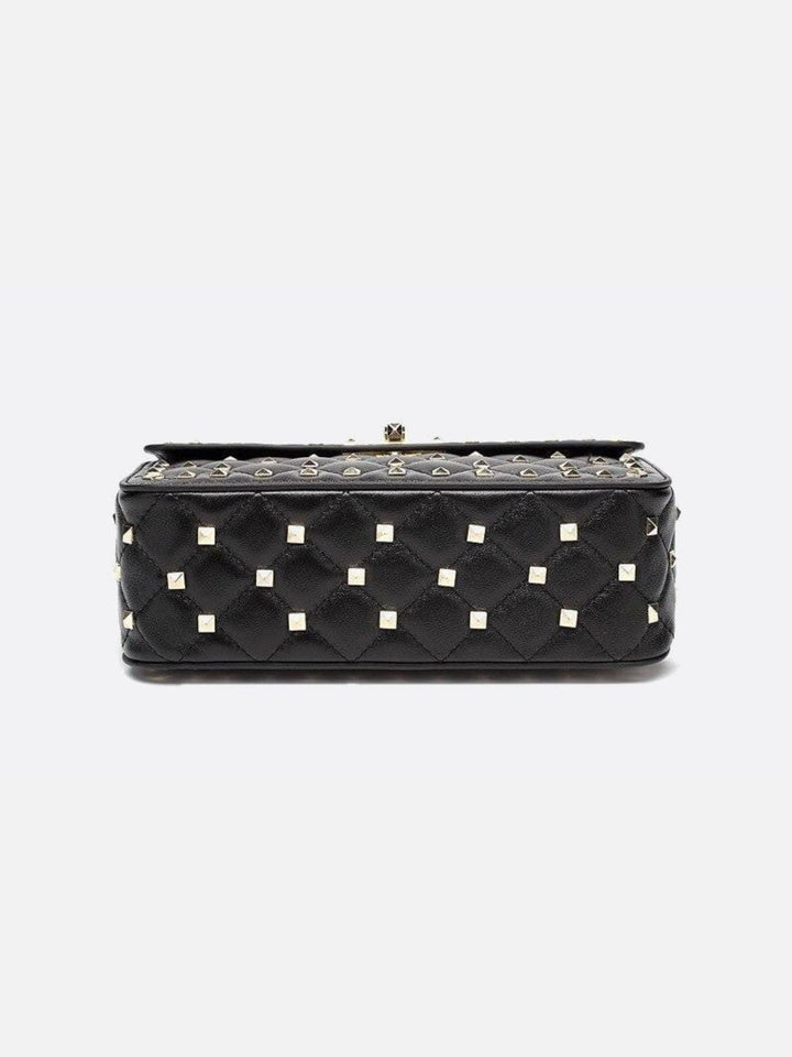 Black studded handbag