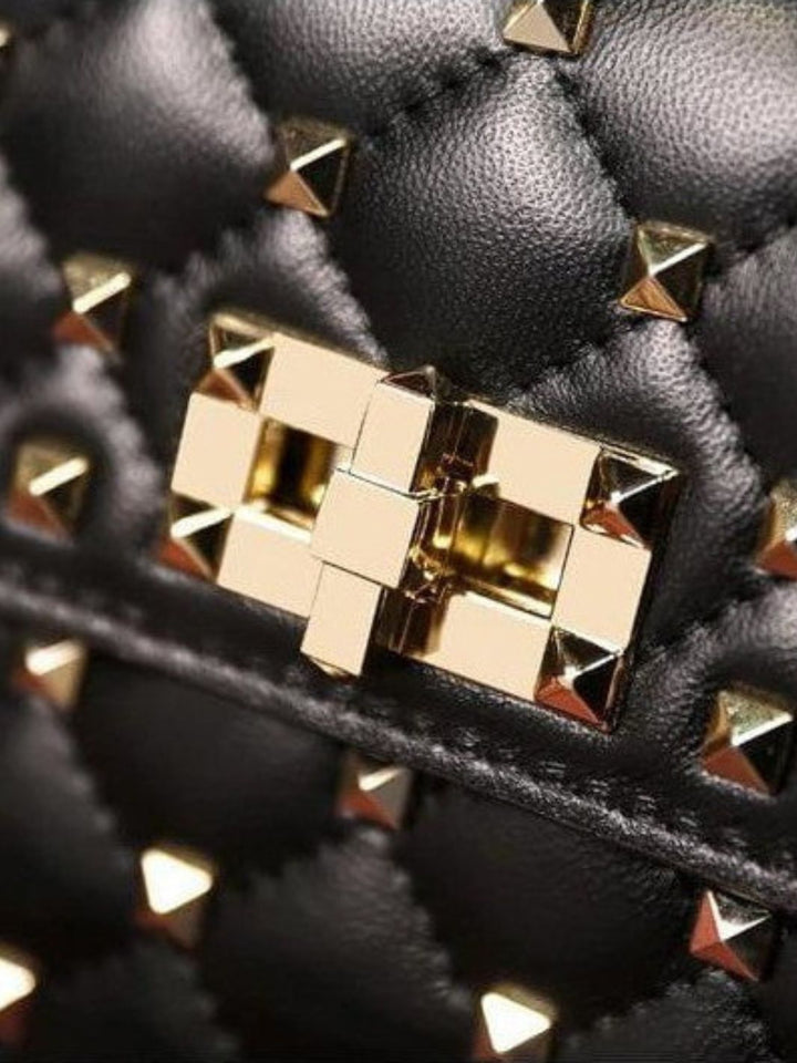 Black studded handbag