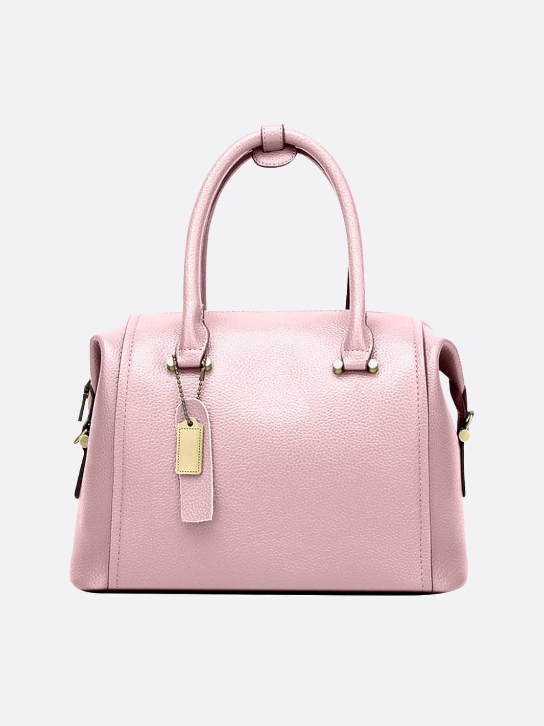 sac à main cuir bowling rose pâle