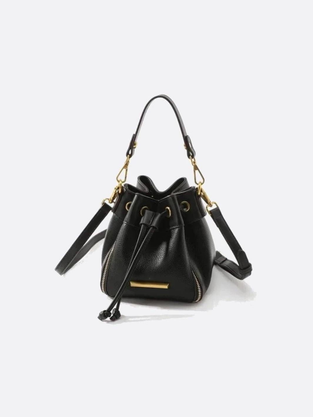 Sac à main seau cuir noir