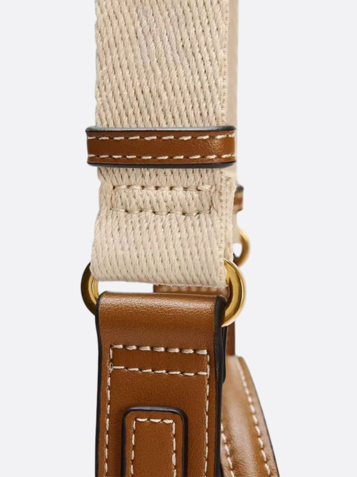 Canvas and leather handbag