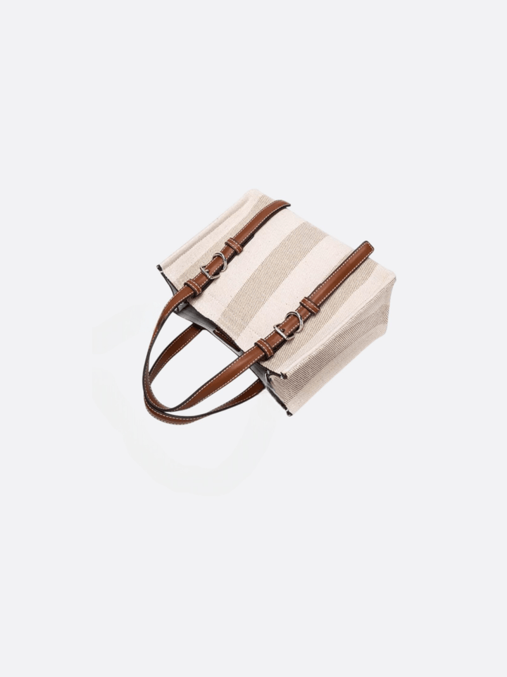 Canvas and leather handbag<br>Tilio