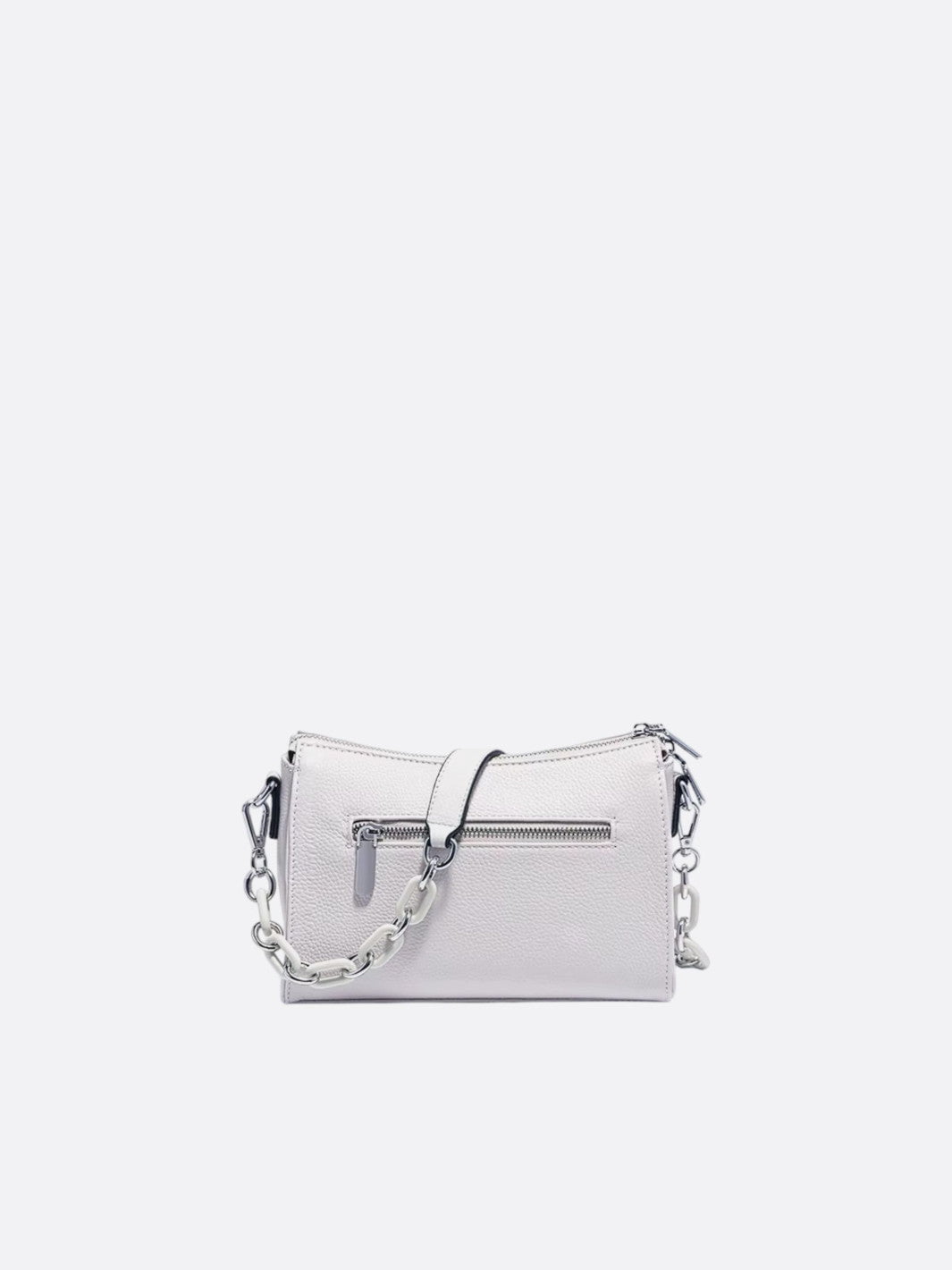 White leather shoulder bag