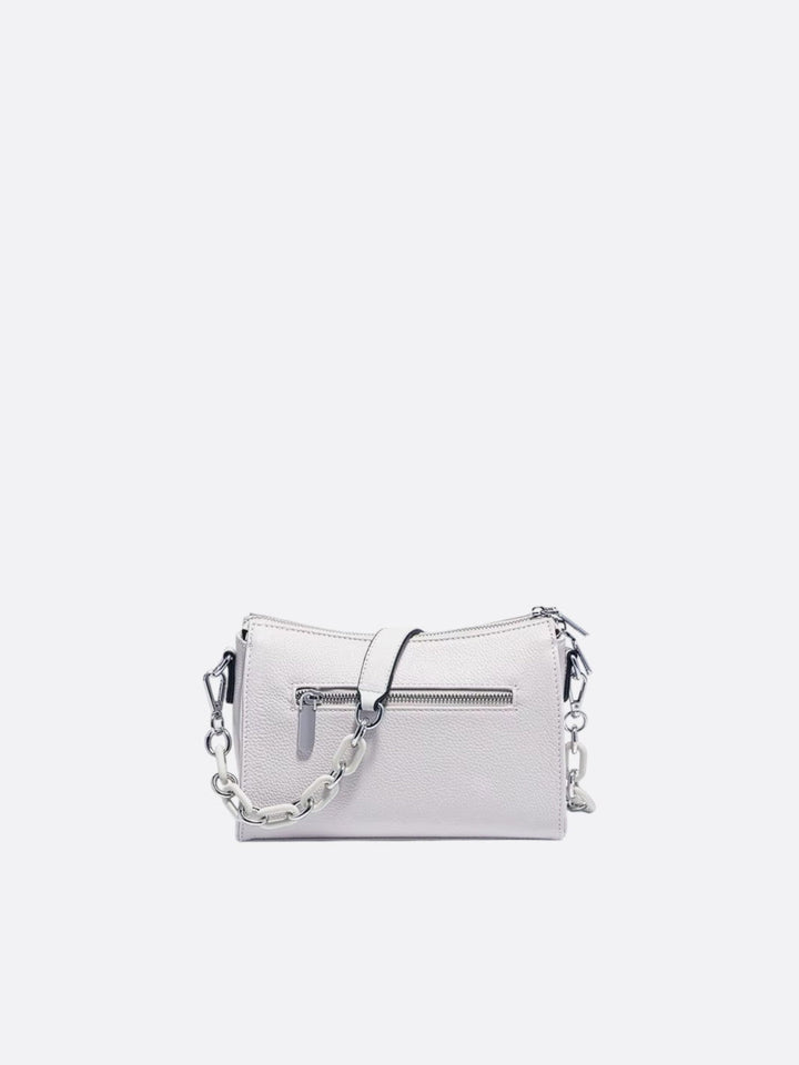 White leather shoulder bag