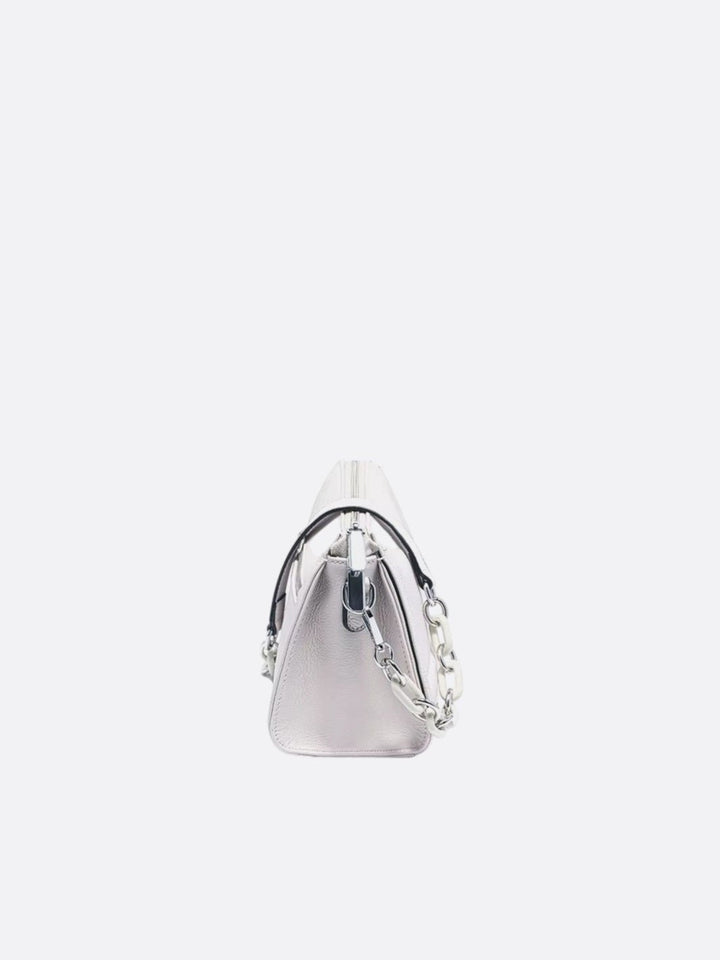 White leather shoulder bag