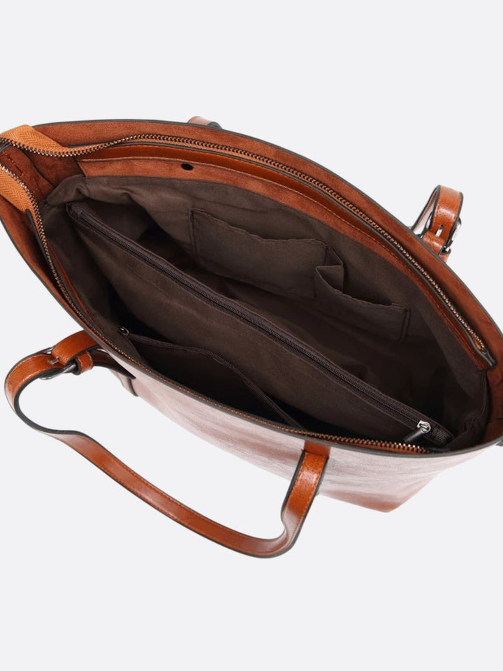 Leather tote bag<br>Soléia