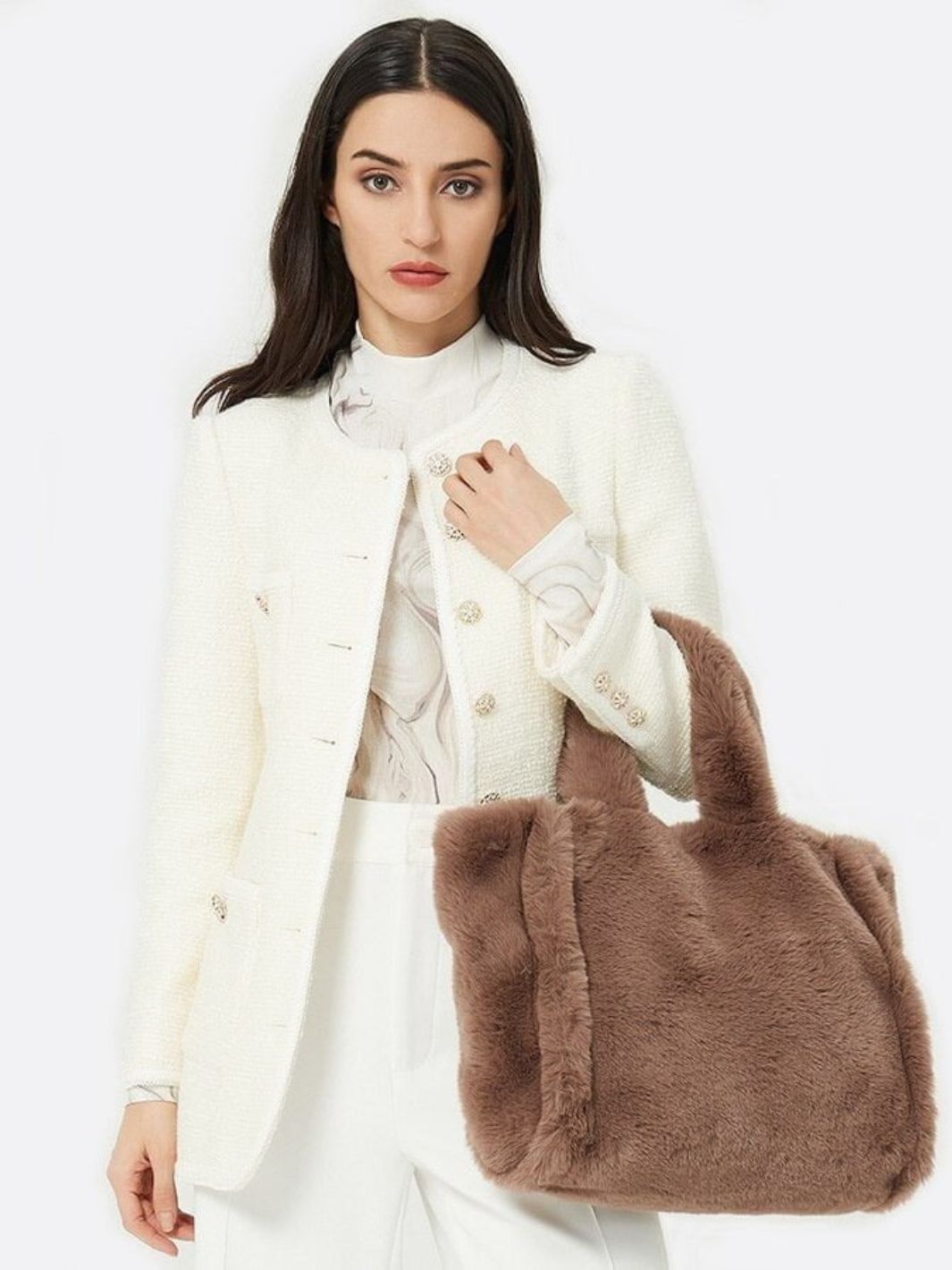 cabas femme fausse fourrure