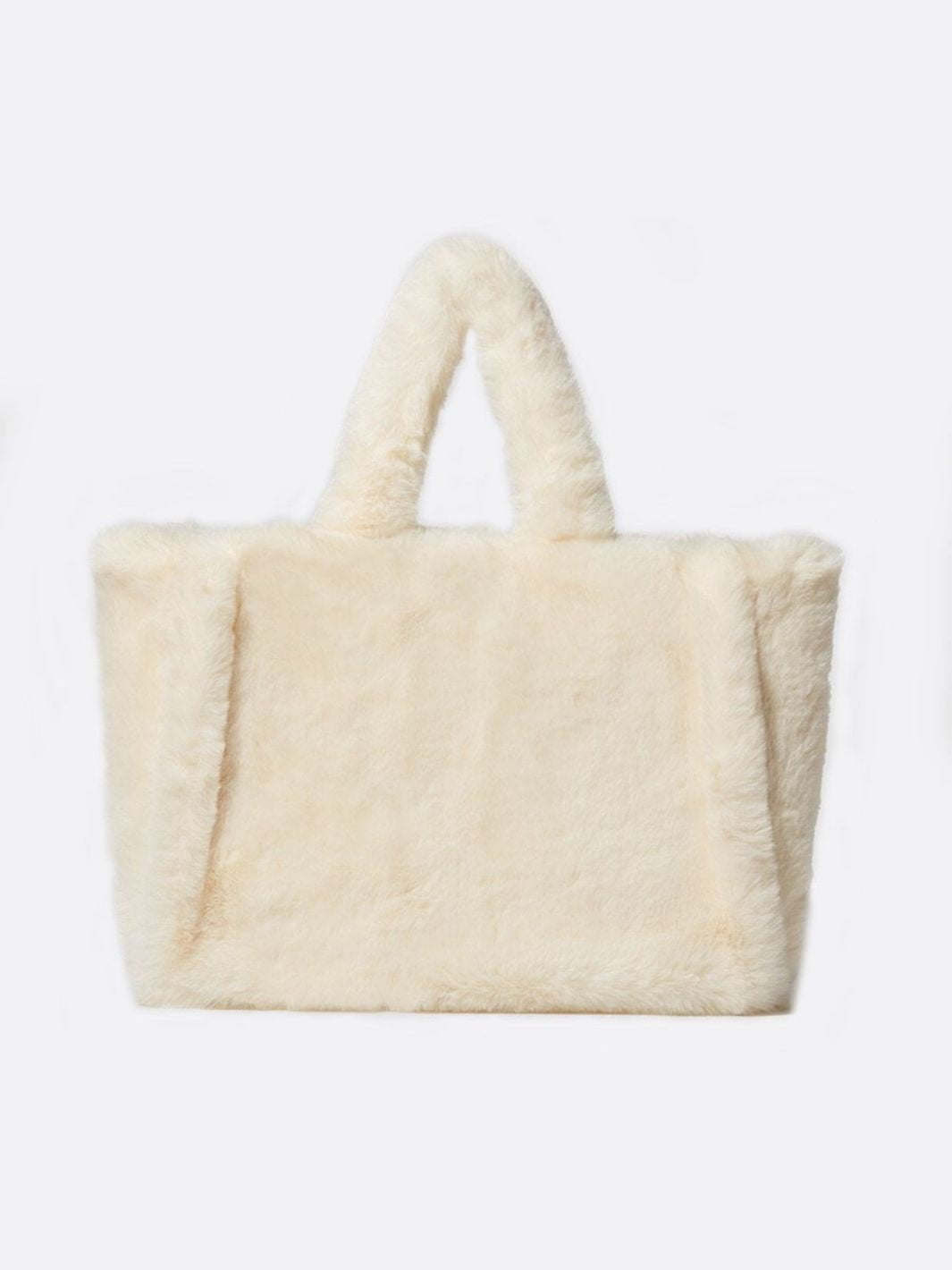 sac cabas blanc fausse fourrure
