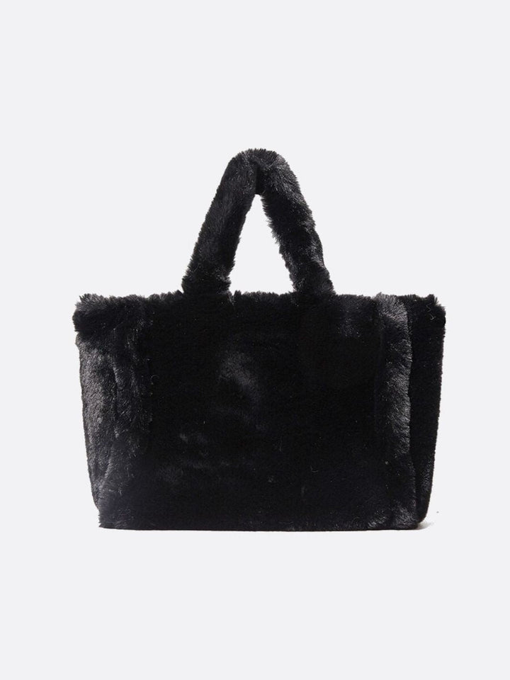 sac cabas noir fausse fourrure