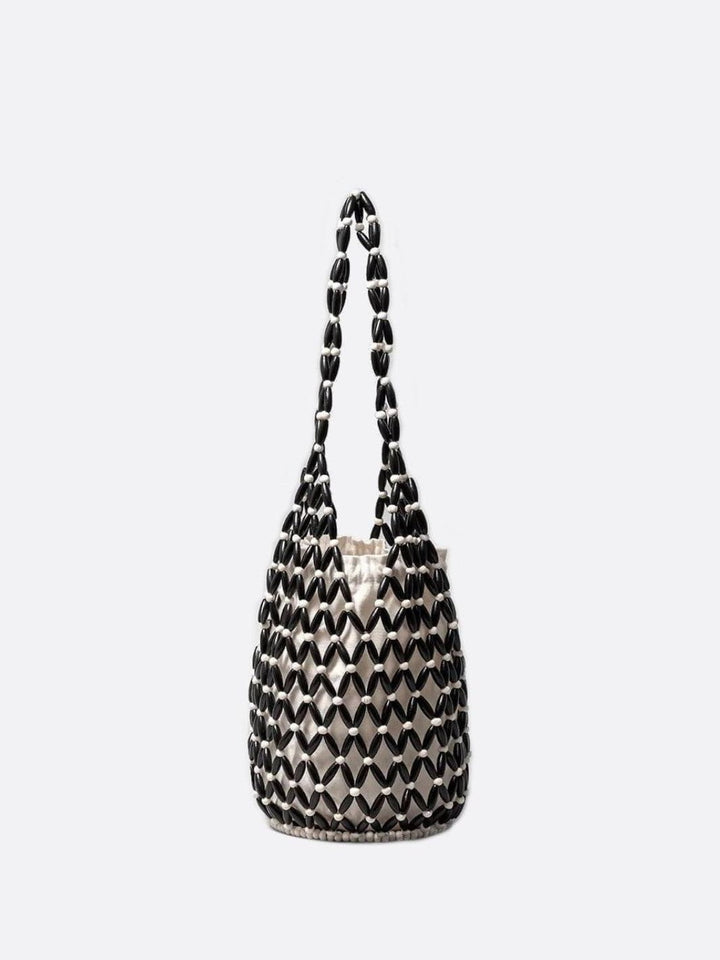 Sac perles bois noir