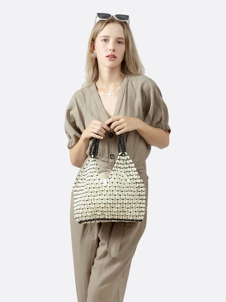 sac perle blanc femme