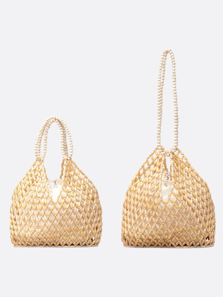 sac perle bois beige