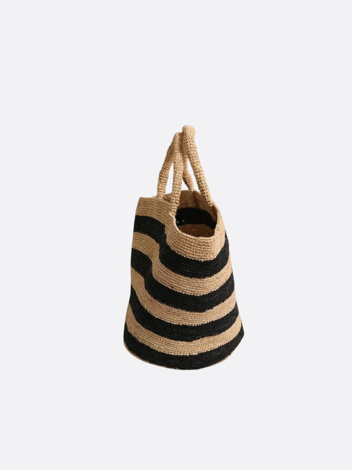 Raffia basket bag with stripes<br> Mirano
